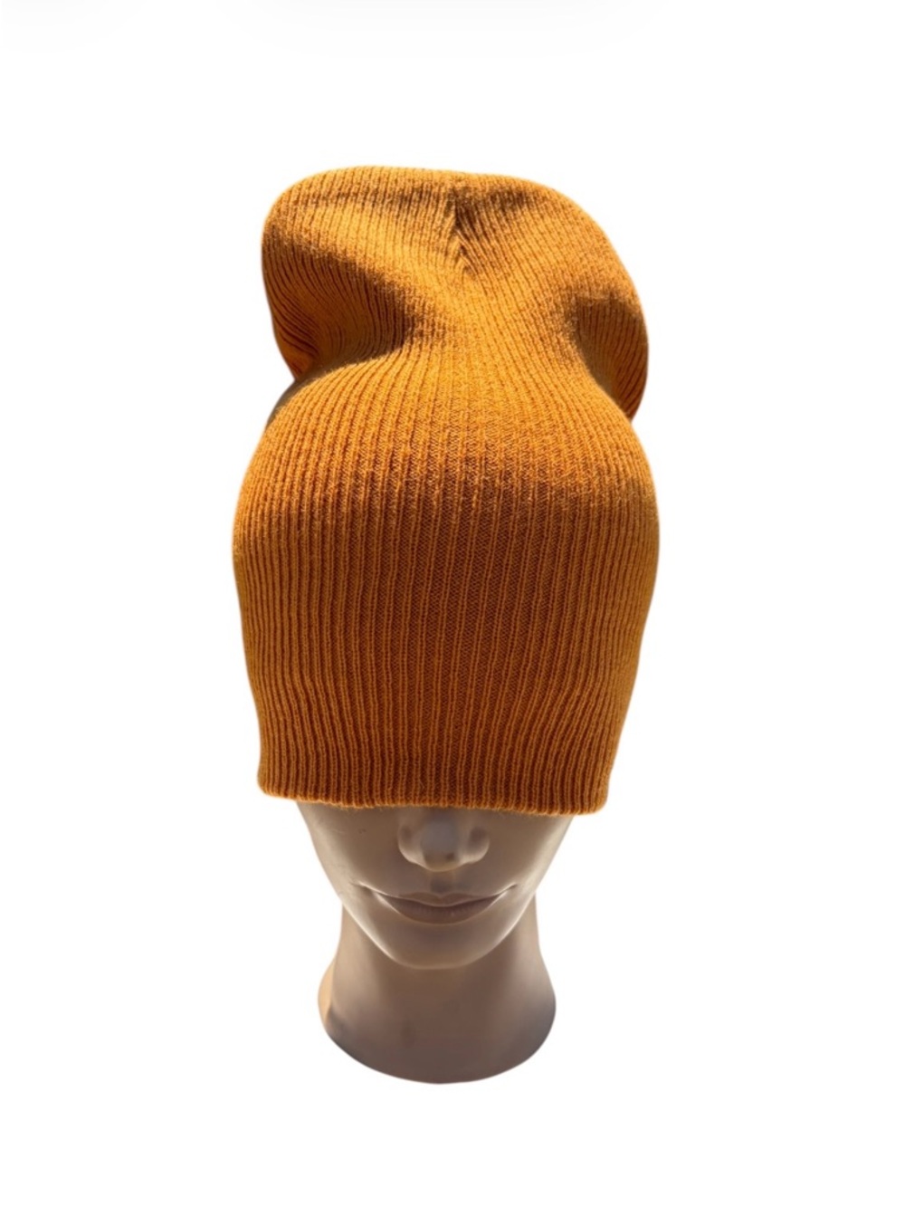 Brodo merino wool Mustard orange Ribbed unisex Knit Beanie hat